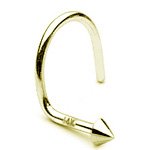 14KT Gold Nose Screw Ring 2mm Spike 20G FREE Nose Ring Backing