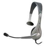 CYBER ACOUSTICS AC-102B MONAURAL HEADSET W/MICROPHONE (Silver) (White Box)