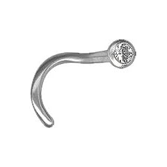 Nasenpiercing Titan G23 Mit Swarovski Elements 0,8mm Nasenstecker - Weiss