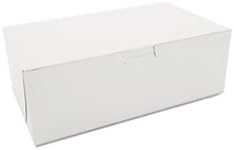 (6 Pack Value Bundle) SCH1017 Non-Window Bakery Boxes, Paperboard, 10w x 6d x 3 1/2h, White
