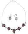 Necklace Earings Set Sterling Silver & Amethyst Garnet Rainbow Gemstones (gnklcs246)