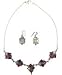 Antique Jewellery Earring & Necklace Sets Sterling Silver & Amethyst Garnet Rainbow Gemstones (gnklcs246)