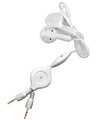 White Retractable Headset Earphone for Dell laptop
