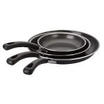 Basic Essentials Three-Piece Non-Stick Fry Pan Set