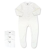 3 Pack Pure Cotton Skinkind™ Plain Sleepsuits