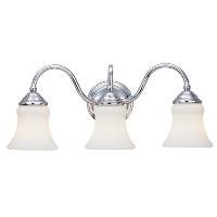Sea Gull Lighting Darien Three-Light Vanity, Chrome Finish with Etched Opal Glass #40022-05
