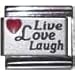 Live Love Laugh Enamel Red Heart Laser Etched Italian Charm