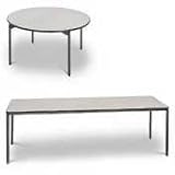 Samson Series Premium Commercial Table, 48 x 24, Off-White with Steel Legs SMF36150PTS1