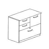 Corsica Series Combination File, Sierra Cherry, 36w x 19d x 29 1/2h (TIFVCFCRY) Category: Wood Lateral File Cabinets