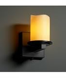 Justice Design Group CNDL-8771-14-AMBR-MBLK Candlearia 1 Light Sconces in Matte Black