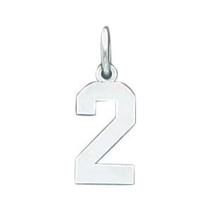 Sterling Silver Small Number 2 Charm