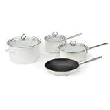 Chantal 7 Piece Enamel-on-Steel Cookware Set, White Glossy