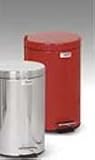 Trash Container, Step-On, Steel, 3-1/2 Gallon, Red URIMST35EPLRD