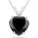 1/2 (0.46-0.55) Cts AAA Heart Black Diamond Solitaire Pendant in 14K White Gold