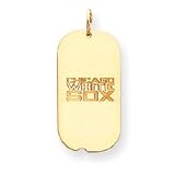 14K Chicago White Sox Small Dog Tag W/Name Logo