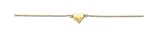 14k Two-tone AdjuStable Polished Puffed Heart with Beads Anklet