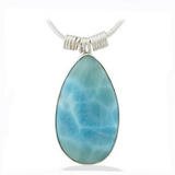 Tear Drop Larimar Pendant Set by 