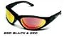 BSG-Black Frame with Crimson Red lens includes 2 extra 2.0mm anti-fog lens Lt.Rust,Clear,Strap, Arms,Case,Cleaning cloth, removeable Gasket,case