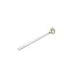 Sterling Silver Lt Green Stone Nose Stud - 1.5 mm Straight - Sold as a Pair