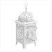 White Scrollwork Candle Lantern - Style 38332