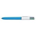 4-Color Retractable Ballpoint Pen, Medium, Blue Barrel, Blue/Black/Red/Green Ink BICMM11