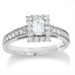 ZALES 1-1/4 CTW. Emerald-Cut Framed Diamond Engagement Ring in 14K White Gold