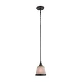 Sea Gull Lighting 61330-825 Warwick One-Light Mini Pendant, Vintage Bronze Finish with Smoky Parchment Glass