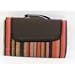 Luxury Picnic Blanket with waterproof backing. (Brown/Pink Stripe)