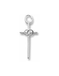 Rembrandt Charms, Wedding Cross Charm in Solid Sterling Silver or Gold