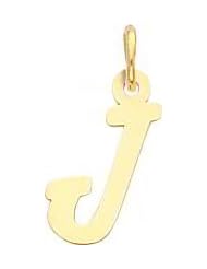 14K Yellow Gold Small Script Initial Letter J Charm