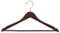 Walnut Flat Suit Hanger w/ Bar [ Bundle of 25 ]