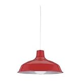 Sea Gull Lighting 6519-21 One-Light Pendant, Red Finish with White Cord