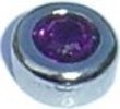 February Round Birthstone Floating Charm for Heart Lockets