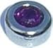 February Round Birthstone Floating Charm for Heart Lockets