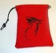 Gallant Hand: Original Art Work - Tribal Dragon Dice Bag - Black Dragon on Red Bag (5"x7") - Holds Approximately 90-100 Dice