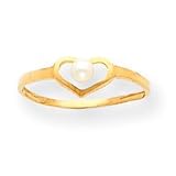 14k 2.75mm Cultured Pearl Heart Ring