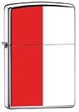 Zippo Custom Lighter Poland Flag High Polish Chrome Finish