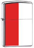 Zippo Custom Lighter Poland Flag High Polish Chrome Finish