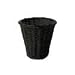 Round Black Wicker Waste Paper Bin/Basket/Storage