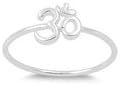 Dainty Sterling Silver Om Sign Ring - Thin Silver Om Ring