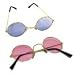John Lennon Style Metal Frame Sunglasses With Assorted Color Lens