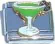 Clearly Charming Margarita Glass Italian Charm Bracelet Link