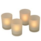 Flameless Tea Light Votives Set of 4 - White