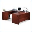 Bestar Embassy U-Shape Home Office Wood Computer Desk in Tuscany Brown