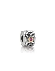 Pandora 790382PSA Clip Double Heart Pink Sapphire