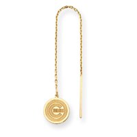 14K Chicago Cubs Disc Cubs Logo Threader Earrings