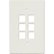 Channel Vision Oversized Single Gang Plate Almond - 6 Jack, Almond