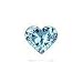 STERLING SILVER STUD EARRINGS With Blue Topaz CZ - Heart - Size: 7mm