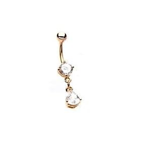 Belly Button Rings navel Solitaire Teardrop Navel