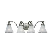 Sea Gull Lighting 40012-773 Alexandria Four-Light Vanity, Two-Tone Nickel Finish with Clear Highlighted Satin Etched Glass